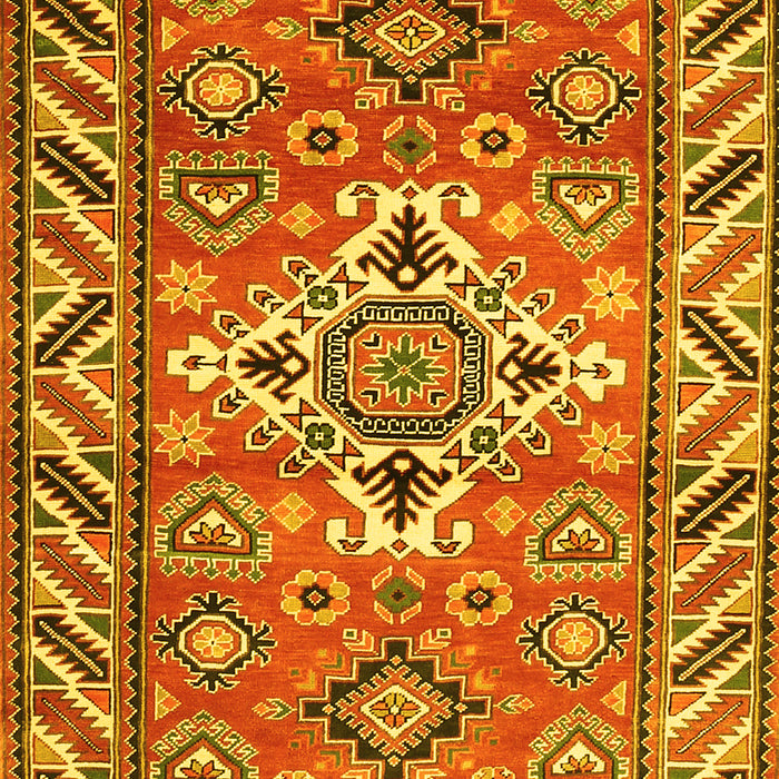 Machine Washable Geometric Yellow Traditional Rug, wshtr282yw