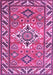 Machine Washable Geometric Purple Traditional Area Rugs, wshtr282pur