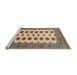 Sideview of Machine Washable Traditional Sepia Brown Rug, wshtr283