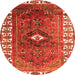 Machine Washable Persian Orange Traditional Area Rugs, wshtr2830org