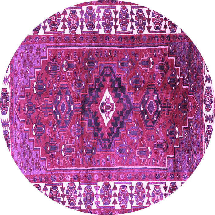 Round Persian Purple Traditional Rug, tr2830pur