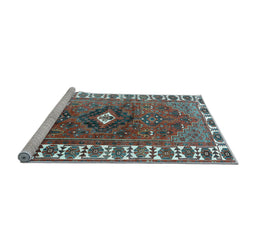 Sideview of Machine Washable Persian Light Blue Traditional Rug, wshtr2830lblu