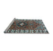 Sideview of Machine Washable Persian Light Blue Traditional Rug, wshtr2830lblu