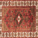 Square Machine Washable Persian Brown Traditional Rug, wshtr2830brn