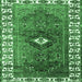 Square Machine Washable Persian Emerald Green Traditional Area Rugs, wshtr2830emgrn