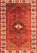 Serging Thickness of Machine Washable Persian Orange Traditional Area Rugs, wshtr2830org