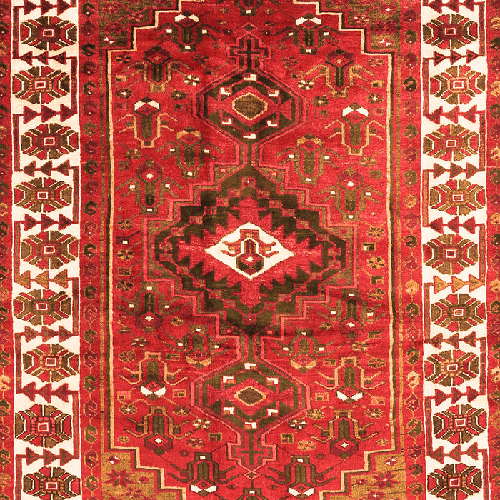 Serging Thickness of Machine Washable Persian Orange Traditional Area Rugs, wshtr2830org