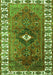 Serging Thickness of Machine Washable Persian Green Traditional Area Rugs, wshtr2830grn