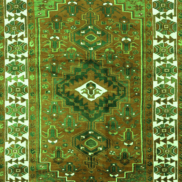 Serging Thickness of Machine Washable Persian Green Traditional Area Rugs, wshtr2830grn
