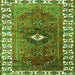 Round Machine Washable Persian Green Traditional Area Rugs, wshtr2830grn