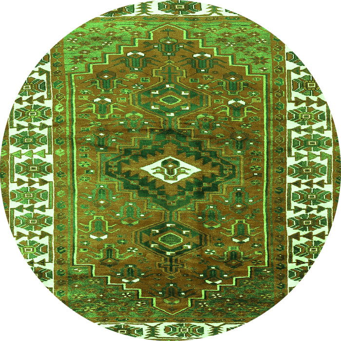 Square Persian Green Traditional Rug, tr2830grn