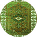 Square Persian Green Traditional Rug, tr2830grn
