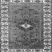 Round Machine Washable Persian Gray Traditional Rug, wshtr2830gry