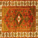 Square Machine Washable Persian Yellow Traditional Rug, wshtr2830yw