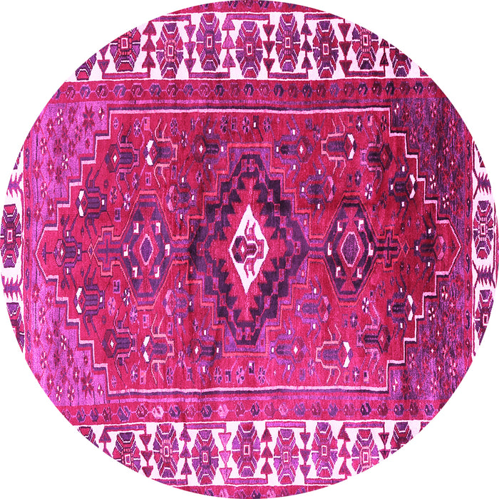 Round Persian Pink Traditional Rug, tr2830pnk