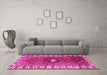 Machine Washable Persian Pink Traditional Rug in a Living Room, wshtr2830pnk