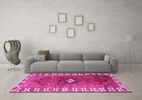 Machine Washable Persian Pink Traditional Rug, wshtr2830pnk