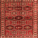 Round Machine Washable Persian Orange Traditional Area Rugs, wshtr2831org