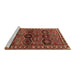 Sideview of Machine Washable Persian Brown Traditional Rug, wshtr2831brn