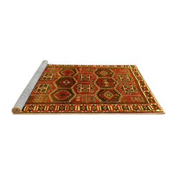 Sideview of Machine Washable Persian Yellow Traditional Rug, wshtr2831yw