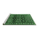 Sideview of Machine Washable Persian Emerald Green Traditional Area Rugs, wshtr2831emgrn