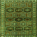 Round Machine Washable Persian Green Traditional Area Rugs, wshtr2831grn