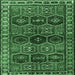 Square Machine Washable Persian Emerald Green Traditional Area Rugs, wshtr2831emgrn