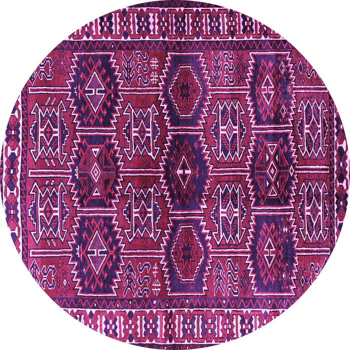 Round Persian Purple Traditional Rug, tr2831pur