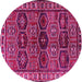 Round Persian Pink Traditional Rug, tr2831pnk