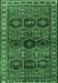 Machine Washable Persian Emerald Green Traditional Area Rugs, wshtr2831emgrn