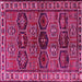 Square Machine Washable Persian Pink Traditional Rug, wshtr2831pnk