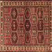 Square Persian Brown Traditional Rug, tr2831brn