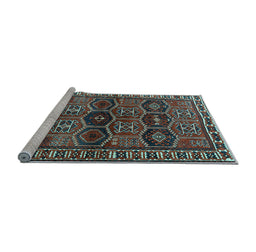 Sideview of Machine Washable Persian Light Blue Traditional Rug, wshtr2831lblu