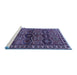 Sideview of Machine Washable Persian Blue Traditional Rug, wshtr2831blu