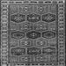 Round Machine Washable Persian Gray Traditional Rug, wshtr2831gry