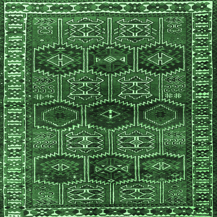 Square Persian Emerald Green Traditional Rug, tr2831emgrn