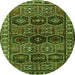 Square Persian Green Traditional Rug, tr2831grn