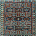 Square Machine Washable Persian Light Blue Traditional Rug, wshtr2831lblu