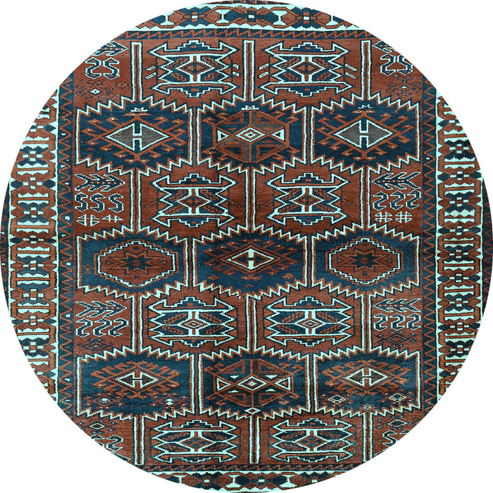 Round Machine Washable Persian Light Blue Traditional Rug, wshtr2831lblu