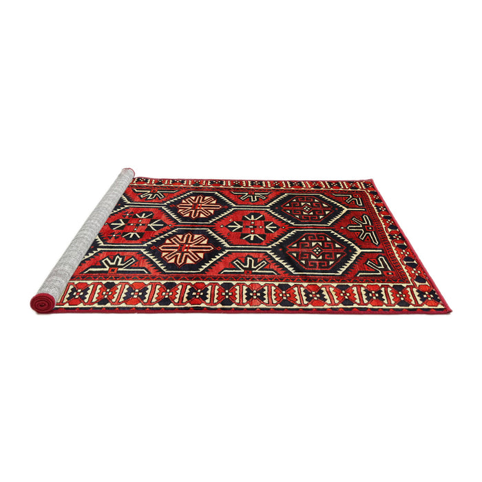 Sideview of Machine Washable Traditional Brown Rug, wshtr2832