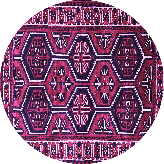 Round Machine Washable Persian Purple Traditional Area Rugs, wshtr2832pur