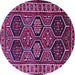 Round Machine Washable Persian Purple Traditional Area Rugs, wshtr2832pur