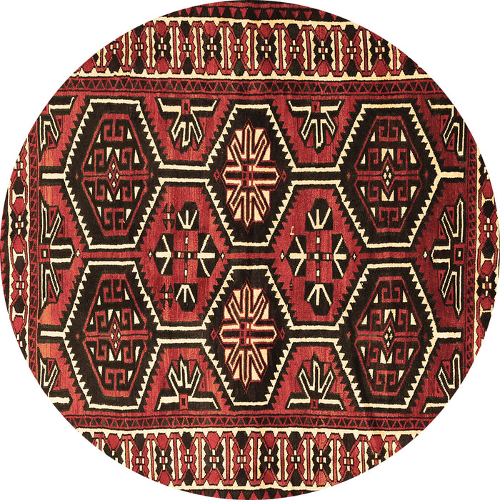 Round Machine Washable Persian Brown Traditional Rug, wshtr2832brn