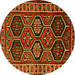 Round Persian Yellow Traditional Rug, tr2832yw