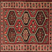 Square Machine Washable Persian Brown Traditional Rug, wshtr2832brn