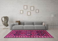 Machine Washable Persian Pink Traditional Rug, wshtr2832pnk