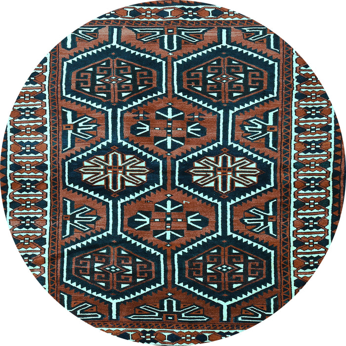 Round Machine Washable Persian Light Blue Traditional Rug, wshtr2832lblu
