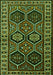 Serging Thickness of Machine Washable Persian Green Traditional Area Rugs, wshtr2832grn