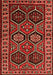 Serging Thickness of Machine Washable Persian Orange Traditional Area Rugs, wshtr2832org