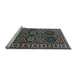 Sideview of Machine Washable Persian Light Blue Traditional Rug, wshtr2832lblu